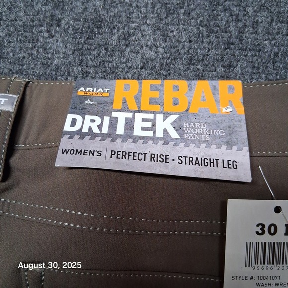 NWT Ariat Womens Rebar Perfect Rise Straight Leg Dritek Softshell Pants Size 30 - Picture 6 of 13